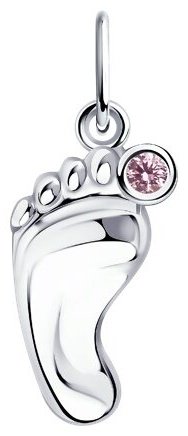Подвеска Diamant 94-130-01002-1 вес 0.7 г серебро, фианит купить,NaN