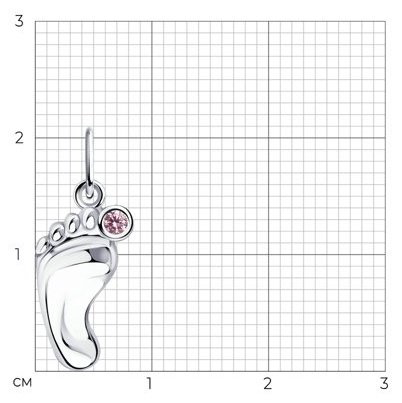 Подвеска Diamant 94-130-01002-1 вес 0.7 г серебро, фианит купить,NaN