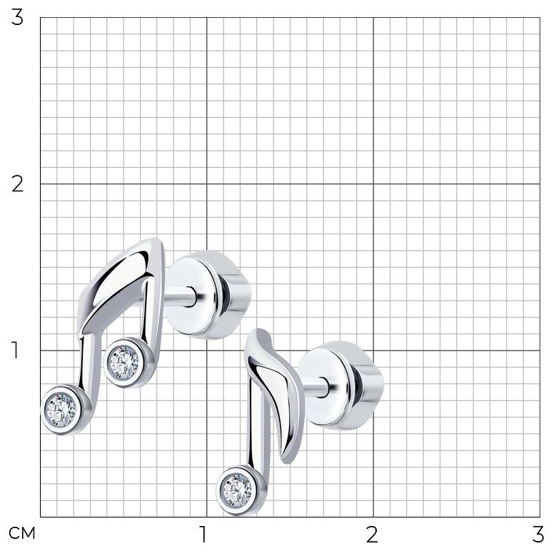 Пусеты SOKOLOV 94024319 вес 1.72 г серебро, фианит купить,NaN