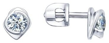 Пусеты SOKOLOV 94021692 вес 1.83 г серебро, фианит купить,NaN