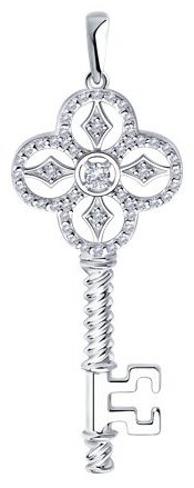 Подвеска Diamant 94-130-01015-1 вес 3.11 г серебро, фианит купить,NaN