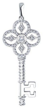 Подвеска Diamant 94-130-01015-1 вес 3.11 г серебро, фианит купить,NaN