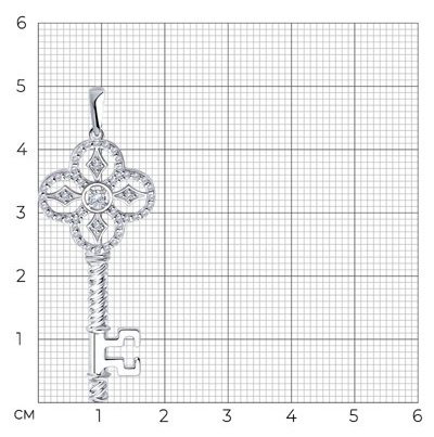 Подвеска Diamant 94-130-01015-1 вес 3.11 г серебро, фианит купить,NaN