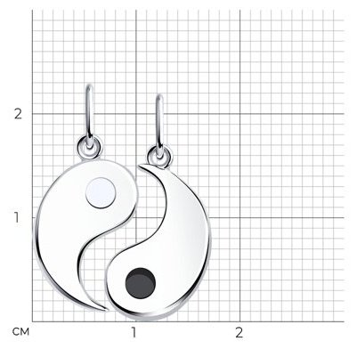 Подвеска Diamant А94-130-01575-1С вес 1.67 г серебро, эмаль купить,NaN