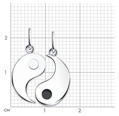 Подвеска Diamant А94-130-01575-1С вес 1.67 г серебро, эмаль купить,NaN
