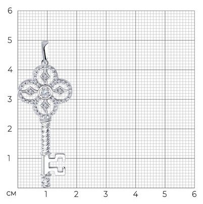 Подвеска Diamant 94-130-01015-1 вес 3.14 г серебро, фианит купить,NaN