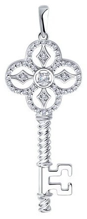 Подвеска Diamant 94-130-01015-1_skazka_2 вес 3.08 г серебро, фианит купить,NaN