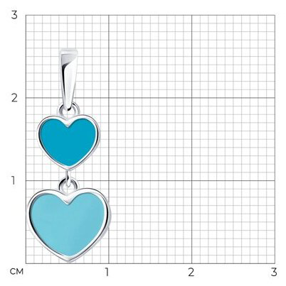 Подвеска Diamant D94-130-02232-1_s вес 1.06 г серебро, эмаль купить,NaN