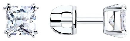 Пусеты SOKOLOV 94021725 вес 1.66 г серебро, фианит купить,NaN