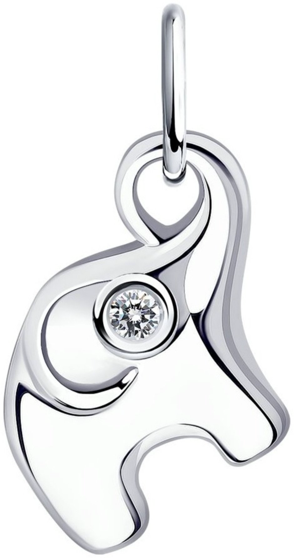 Подвеска DIAMANT NOIR 94-130-01085-1 вес 0.64 г серебро, фианит купить,NaN