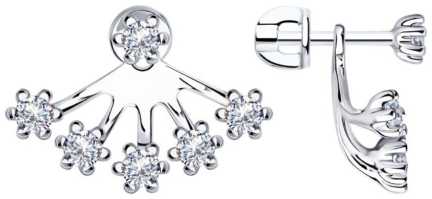 Пусеты Diamant 94-122-01489-1 вес 3.09 г серебро, фианит купить,NaN
