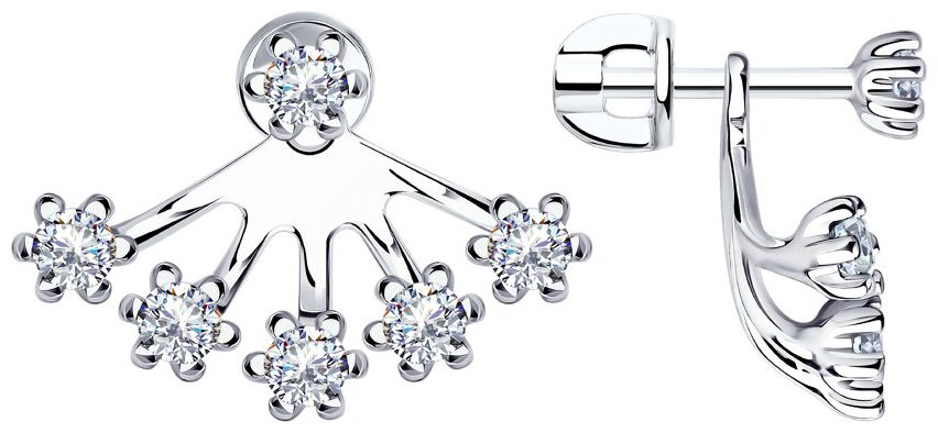 Пусеты Diamant 94-122-01489-1 вес 3.09 г серебро, фианит купить,NaN