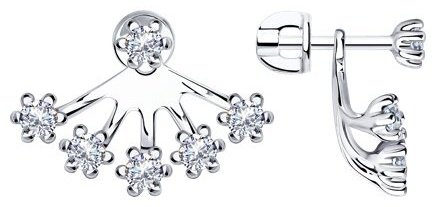 Пусеты Diamant 94-122-01489-1 вес 3.12 г серебро, фианит купить,NaN