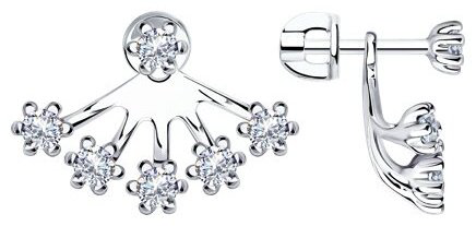 Пусеты Diamant 94-122-01489-1 вес 3.12 г серебро, фианит купить,NaN