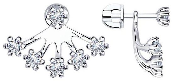 Пусеты Diamant 94-122-01489-1 вес 3.23 г серебро, фианит купить,NaN
