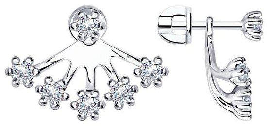 Пусеты Diamant 94-122-01489-1 вес 3.23 г серебро, фианит купить,NaN
