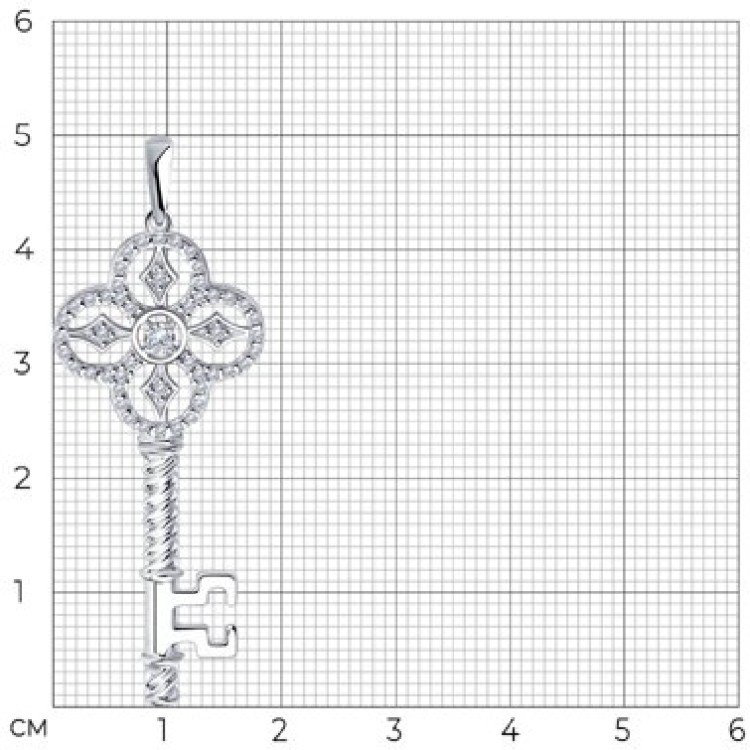 Подвеска Dimant 94-130-01015-1 вес 3.12 г серебро, фианит купить,NaN