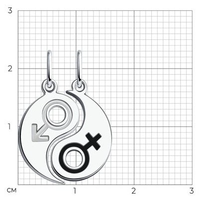 Подвеска LUXOR JEWELRY LUXOR 94-130-01586-1_1.77 вес 1.77 г серебро, эмаль купить,NaN