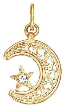 Подвеска SOKOLOV 030046 вес 0.8 г золото, фианит купить,NaN