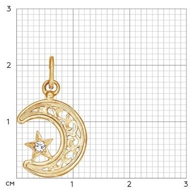Подвеска SOKOLOV 030046 вес 0.83 г золото, фианит купить,NaN