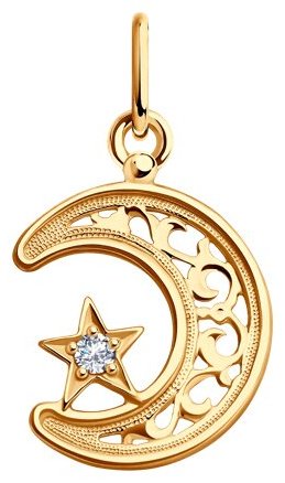Подвеска SOKOLOV 030046 вес 0.89 г золото, фианит купить,NaN