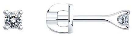 Пусеты SOKOLOV 94025989 вес 1.11 г серебро, фианит купить,NaN