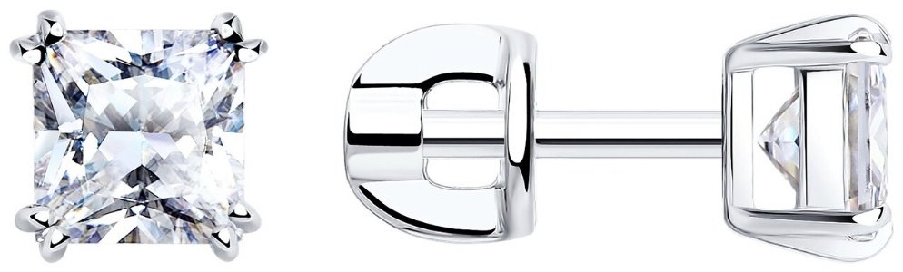 Пусеты SOKOLOV 94021725 вес 1.67 г серебро, фианит купить,NaN
