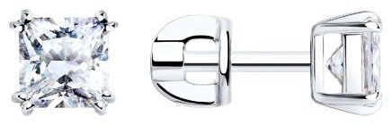 Пусеты SOKOLOV 94021725 вес 1.69 г серебро, фианит купить,NaN