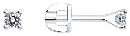 Пусеты SOKOLOV 94025989 вес 1.13 г серебро, фианит купить,NaN