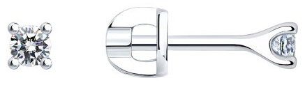 Пусеты SOKOLOV 94025989 вес 1.13 г серебро, фианит купить,NaN