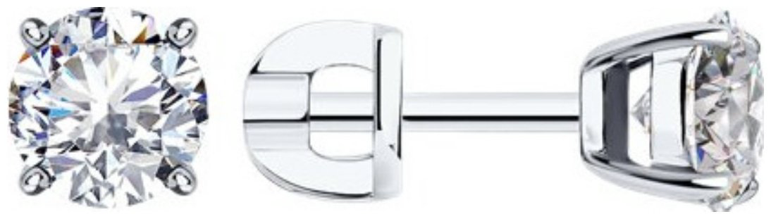 Пусеты Diamant 94-122-01550-1 вес 1.7 г серебро, фианит купить,NaN
