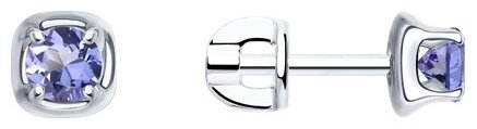 Пусеты SOKOLOV 92025267 вес 1.55 г серебро, танзанит купить,NaN