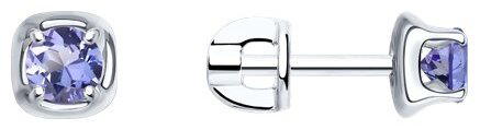 Пусеты SOKOLOV 92025267 вес 1.55 г серебро, танзанит купить,NaN