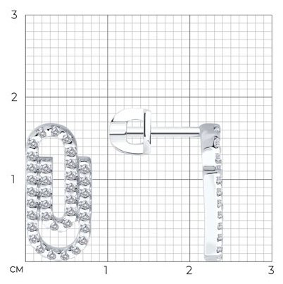 Пусеты SOKOLOV 94026989 вес 2.54 г серебро, фианит купить,NaN