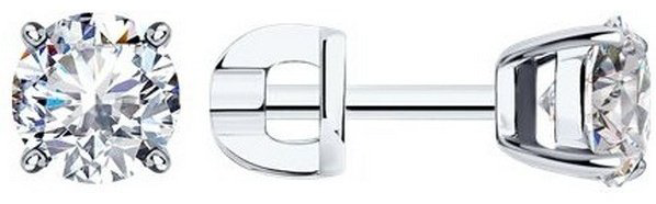 Пусеты Diamant 94-122-01550-1 вес 1.72 г серебро, фианит купить,NaN