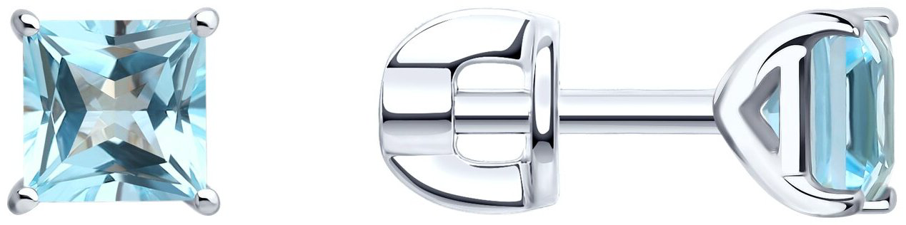 Пусеты SOKOLOV 92025321 вес 1.56 г серебро, топаз купить,NaN