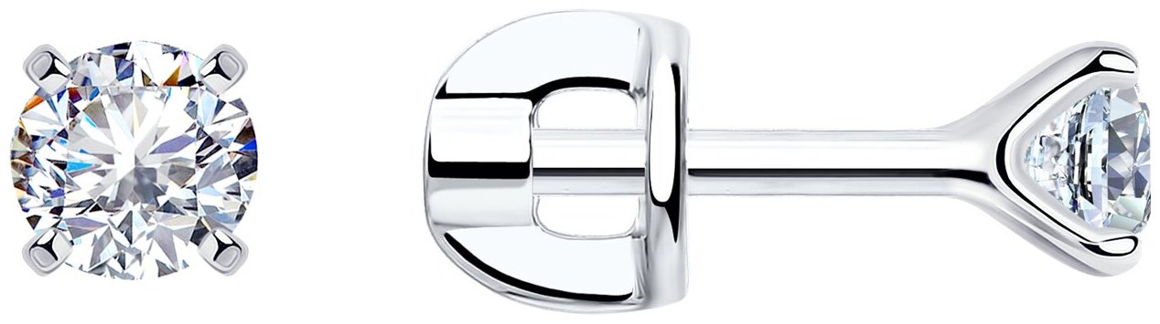 Пусеты SOKOLOV 94021746 вес 1.1 г серебро, фианит купить,NaN