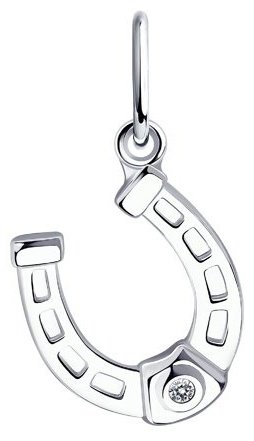 Подвеска Diamant 94-130-01083-1 вес 0.65 г серебро, фианит купить,NaN