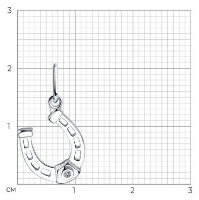 Подвеска Diamant 94-130-01083-1 вес 0.65 г серебро, фианит купить,NaN