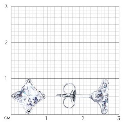 Пусеты Diamant 94-122-01643-1 вес 1.61 г серебро, фианит купить,NaN