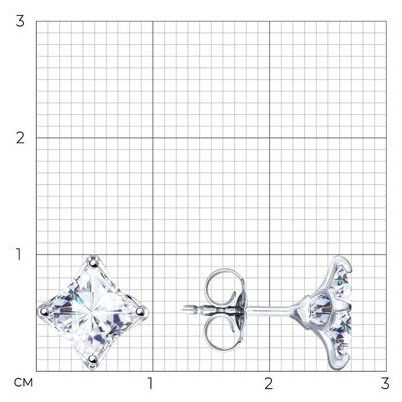 Пусеты Diamant 94-122-01643-1 вес 1.61 г серебро, фианит купить,NaN
