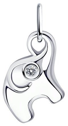 Подвеска Diamant 94-130-01085-1 вес 0.59 г серебро, фианит купить,NaN