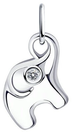 Подвеска Diamant 94-130-01085-1 вес 0.59 г серебро, фианит купить,NaN
