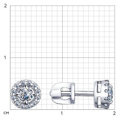 Пусеты SOKOLOV 94021761 вес 1.42 г серебро, фианит купить,NaN