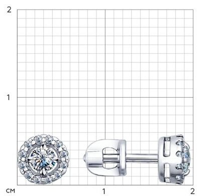 Пусеты SOKOLOV 94021761 вес 1.42 г серебро, фианит купить,NaN