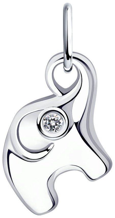 Подвеска Diamant 94-130-01085-1 вес 0.6 г серебро, фианит купить,NaN
