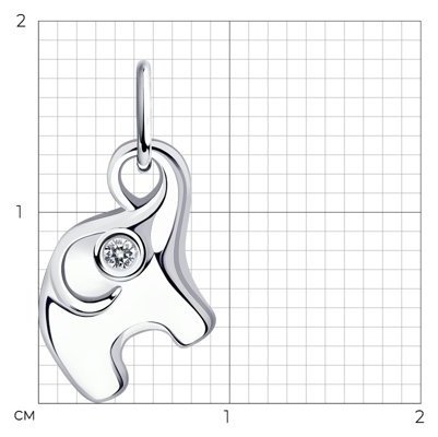 Подвеска Diamant 94-130-01085-1 вес 0.6 г серебро, фианит купить,NaN