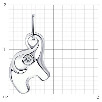 Подвеска Diamant 94-130-01085-1 вес 0.6 г серебро, фианит купить,NaN