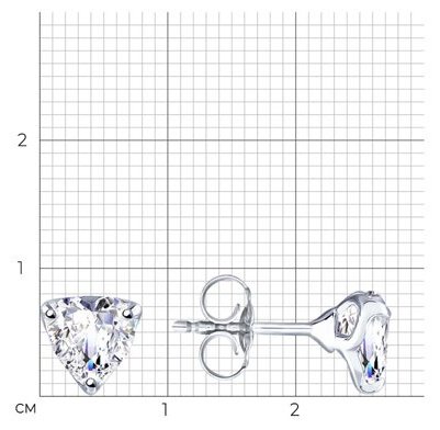 Пусеты Diamant 94-122-01646-1 вес 1.41 г серебро, фианит купить,NaN