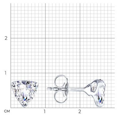 Пусеты Diamant 94-122-01646-1 вес 1.41 г серебро, фианит купить,NaN